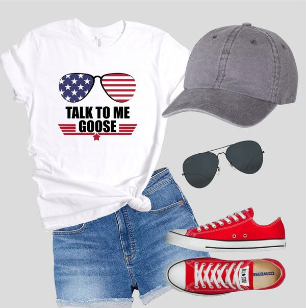 Patriotic Talk To Me Goose Unisex Softstyle Tee