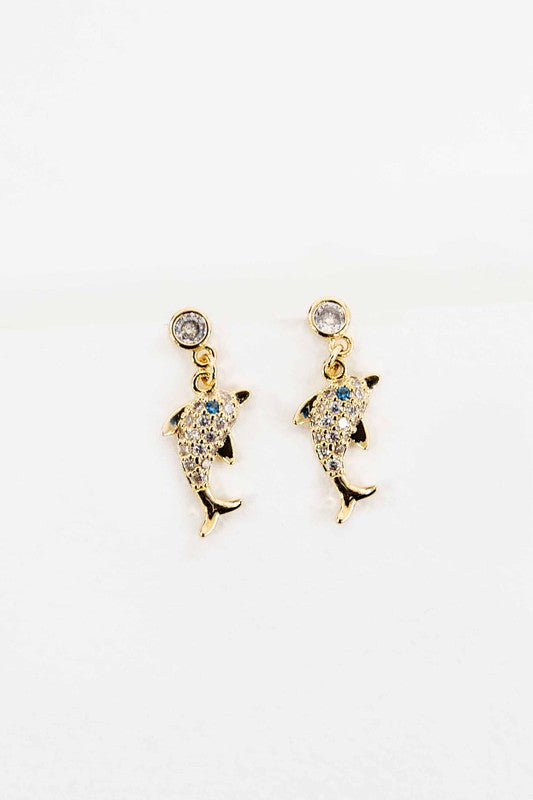 Dolphin Charm Earrings