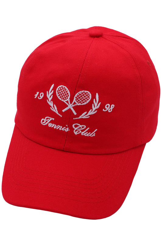 Unisex Tennis Club Racket Embroidered Cap