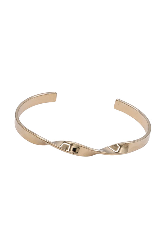 Hammered Twist Brass Open Cuff Bracelet